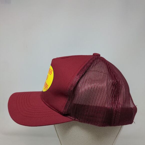 Bass Pro Shops Snapback Mesh Back Trucker Hat Red OSFM Gone Fishing - Picture 3 of 8
